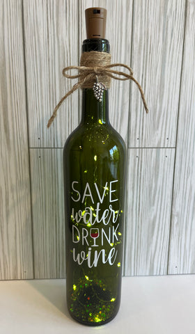 Save Water Drink Wine Bottle